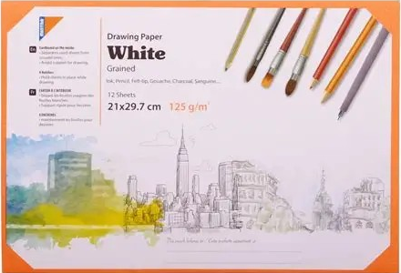 DRAWING REWORKABLE WHITE GRAIN PAPER A4 21537