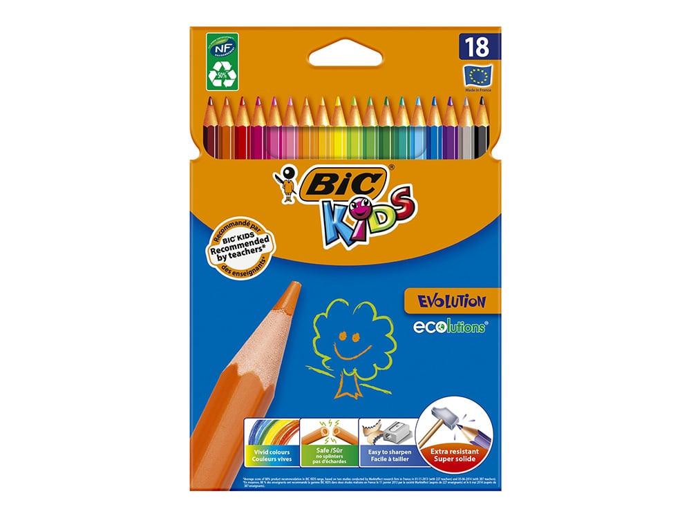 CRAYON DE COULEUR BIC EVOLUTION ETUI 18