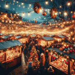 [05719] BAZAR CHRISTMAS SCENE ILLUMINATED