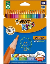 [04580] CRAYON DE COULEUR BIC EVOLUTION ETUI 18