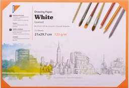 [08522] DRAWING REWORKABLE WHITE GRAIN PAPER A4 21537